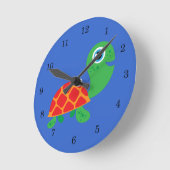 Horloge Ronde Awesome Turtle (Angle)