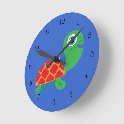 Horloge Ronde Awesome Turtle (Angle)