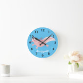Horloge Ronde axolotl rose pâle (Maison)
