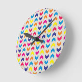 Horloge Ronde Aztec Chevron coloré (Angle)