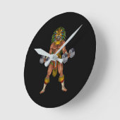 Horloge Ronde Aztec Warrior Weightlifting (Angle)