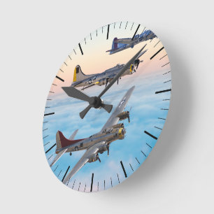 Horloge Ronde B-17 SQUADRON BOMBRE FORTERESSE volant