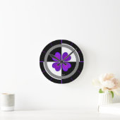 Horloge Ronde B&W Purple Hearts Beating (Maison)