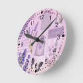 Horloge Ronde Babfly lavender Floral Lilac Ephemera (Angle)