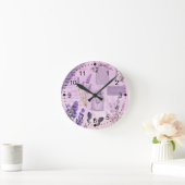 Horloge Ronde Babfly lavender Floral Lilac Ephemera (Maison)