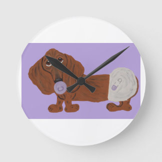 Horloge Ronde Baby Dachshund
