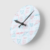 Horloge Ronde baby pattern with teddy bear (Angle)