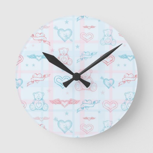 Horloge Ronde baby pattern with teddy bear (Recto)