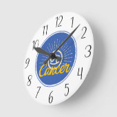 Horloge Ronde Badge de signe du cancer (Angle)