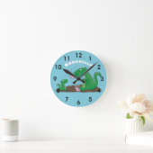 Horloge Ronde Baguettes mignonnes grillant des marshmallows dess (Maison)
