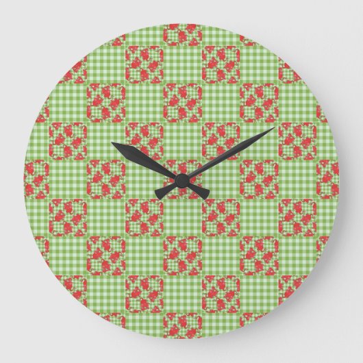 Horloge ronde : Baguettes rouges mignonnes, En vic (Recto)