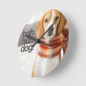 Horloge Ronde "Bah Hum Dog" (Angle)