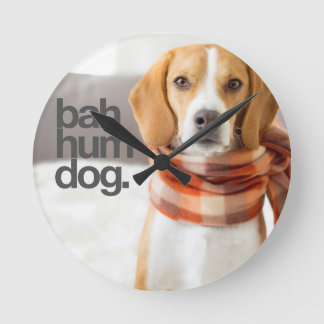 Horloge Ronde "Bah Hum Dog"