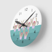 Horloge Ronde Baigneurs artistiques | Synchro nage Design Art (Angle)