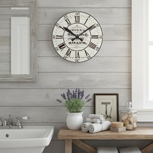 Horloge Ronde Bain en bois