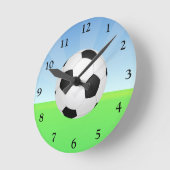 Horloge Ronde Bal de football dimanche (Angle)
