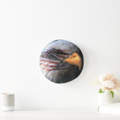 Horloge Ronde Bald Eagle - drapeau américain (Maison)