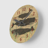 Horloge Ronde Baleine antique Vie marine (Angle)