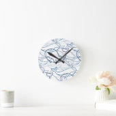 Horloge Ronde Baleines de contour (Maison)