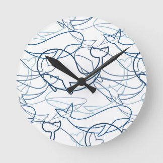 Horloge Ronde Baleines de contour