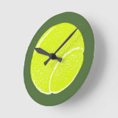 Horloge Ronde balle de tennis jaune (Angle)