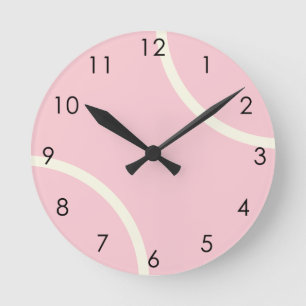 Horloge Ronde Balle de Tennis Rose Pastel moderne