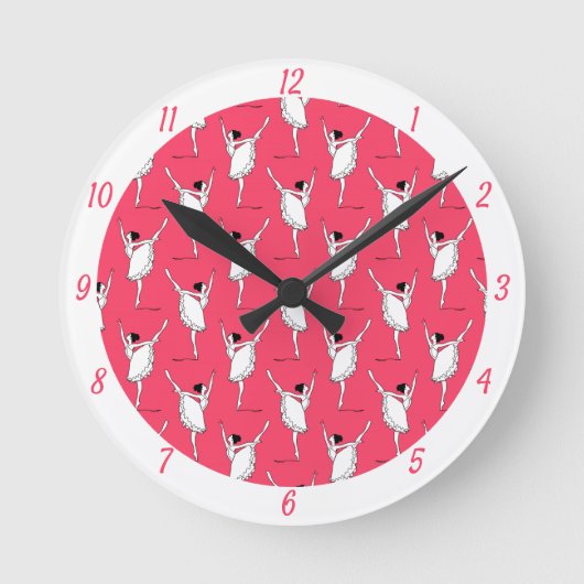Horloge Ronde Ballerine Ballet Dancer Pink & White (Recto)