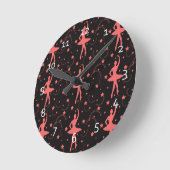 Horloge Ronde Ballerine rose (Angle)