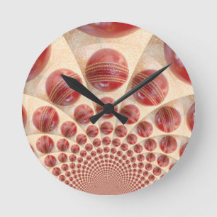 Horloge Ronde Balles de cricket rythmiques en cuir : Réseau ryth