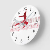 Horloge Ronde Ballet dancer sur clavier (Angle)