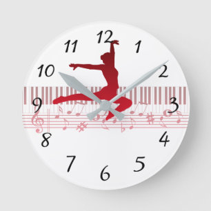 Horloge Ronde Ballet dancer sur clavier