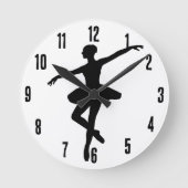 Horloge Ronde Ballet simple Ballerina noir blanc (Recto)