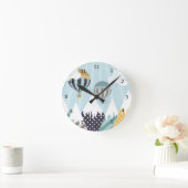 Horloge Ronde Ballons à air chaud bleu (Maison)