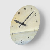 Horloge Ronde Balnéaire avec coucher de soleil Orange (Angle)