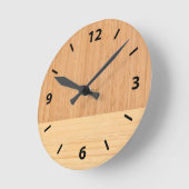 Horloge Ronde Bamboo border Wood Grain Look (Angle)
