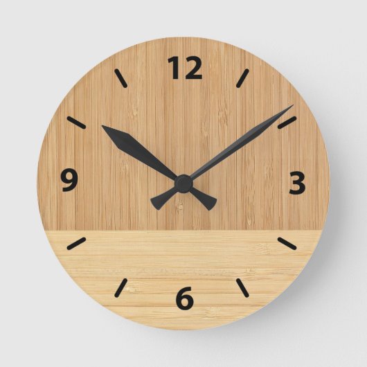 Horloge Ronde Bamboo border Wood Grain Look (Recto)