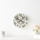Horloge Ronde Bamboo on White Sheers - Seamless surface (Maison)