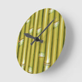 Horloge Ronde Bambou jaune (Angle)