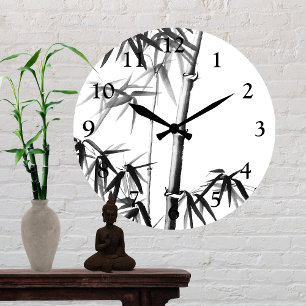 Horloge Ronde Bambou - style chinois - sans cadre