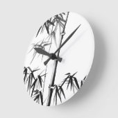 Horloge Ronde Bambou - style chinois - sans cadre (Angle)