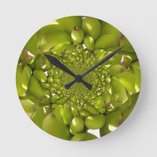 Horloge Ronde Banane verte Kaleidoscope Art Imprimer/Graphique (Recto)