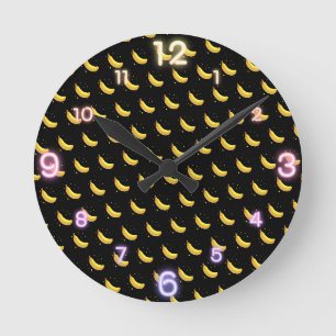 Horloge Ronde Bananes délicieuses mûres