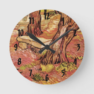 Horloge Ronde Banc de pierre de Van Gogh dans le jardin, hôpital