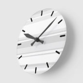 Horloge Ronde Bandes gris clair (Angle)