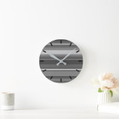 Horloge Ronde Bandes grises (Maison)