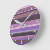 Horloge Ronde Bandes horizontales mauves (Angle)