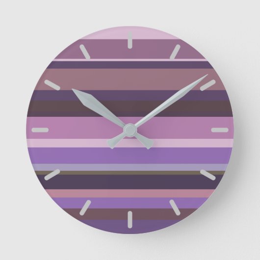Horloge Ronde Bandes horizontales mauves (Recto)