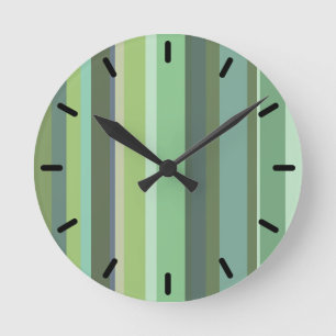Horloge Ronde Bandes horizontales vert olive