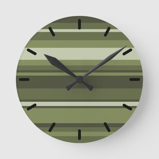 Horloge Ronde Bandes vert olive (Recto)