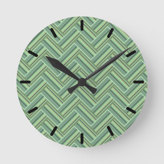 Horloge Ronde Bandes vert olive double tissage (Recto)